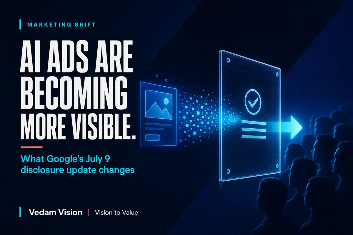 Google’s AI Ad Disclosure Update: What Marketers Should Do - Blog | Vedam Vision